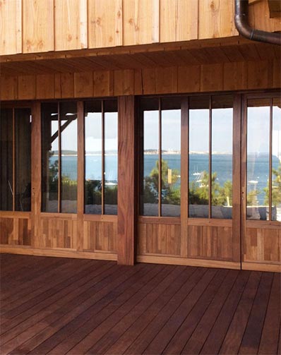 baie vitrée bois gironde